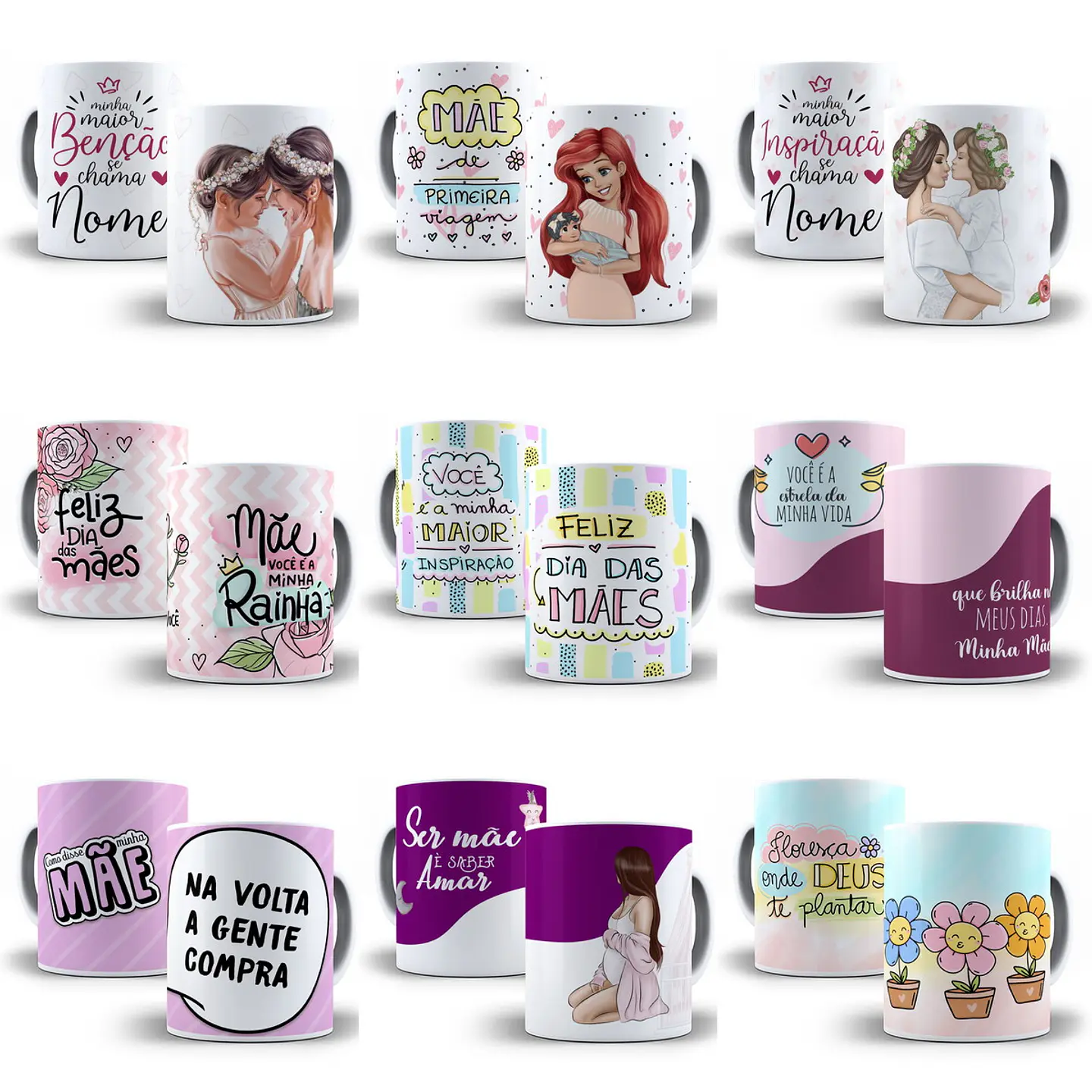 550 Artes Caneca Camisa Dia das Mães Sublimação Arquivos Editáveis ou Png 3