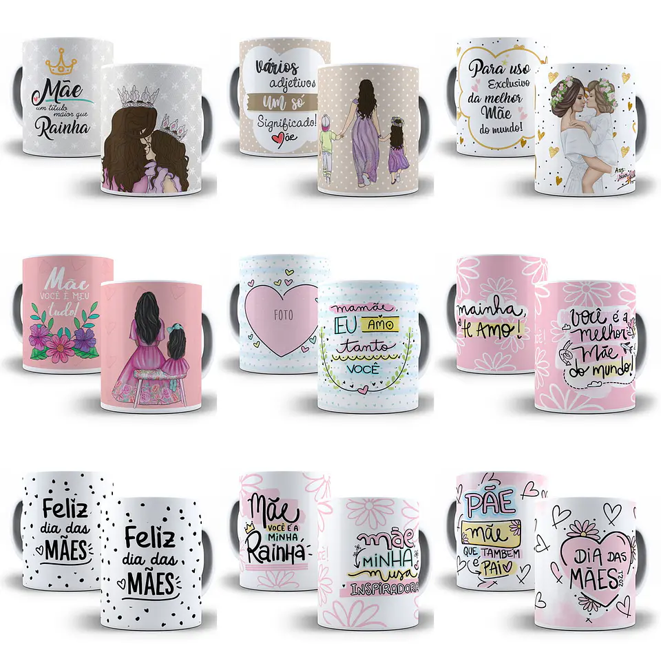 550 Artes Caneca Camisa Dia das Mães Sublimação Arquivos Editáveis ou Png 4