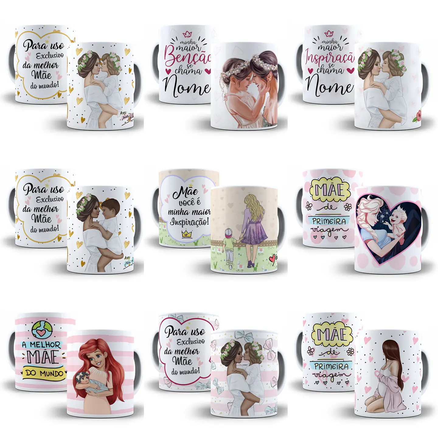550 Artes Caneca Camisa Dia das Mães Sublimação Arquivos Editáveis ou Png 5