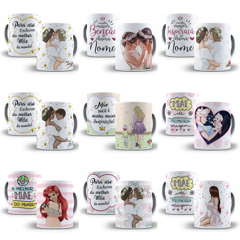 550 Artes Caneca Camisa Dia das Mães Sublimação Arquivos Editáveis ou Png 5
