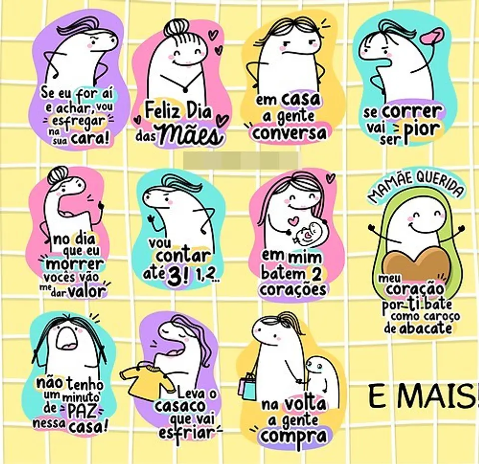 Kit Digital Flork Dia das Mães sem fundo Lt8 Arquivos Png 2