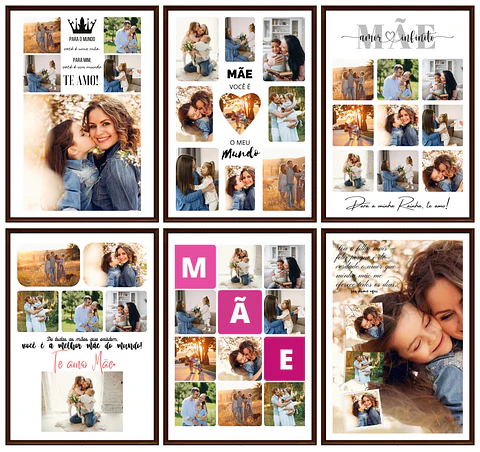 Arte Quadro Dia das Mães 30 Arquivos Editáveis em Canva