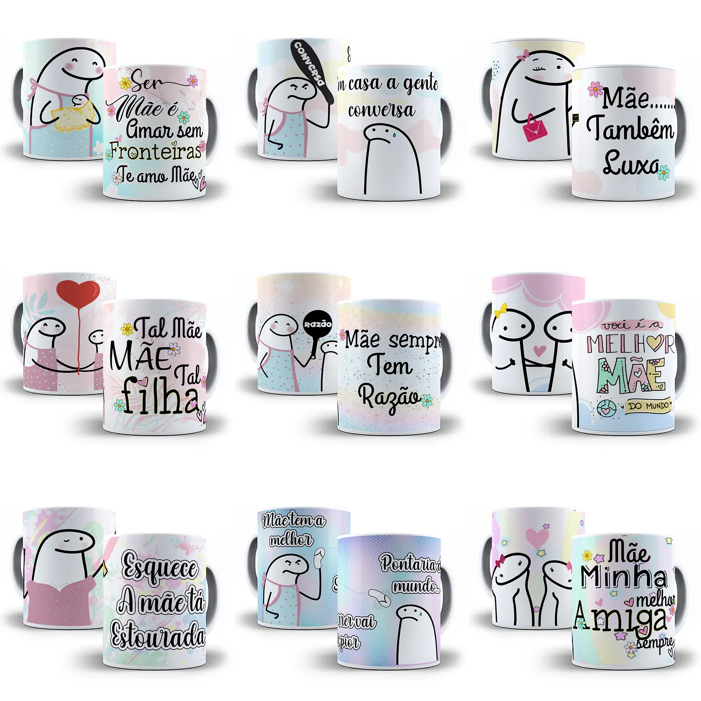 Artes Caneca Camisa Flork Dia das Mães Editável em Corel Draw + Png  1