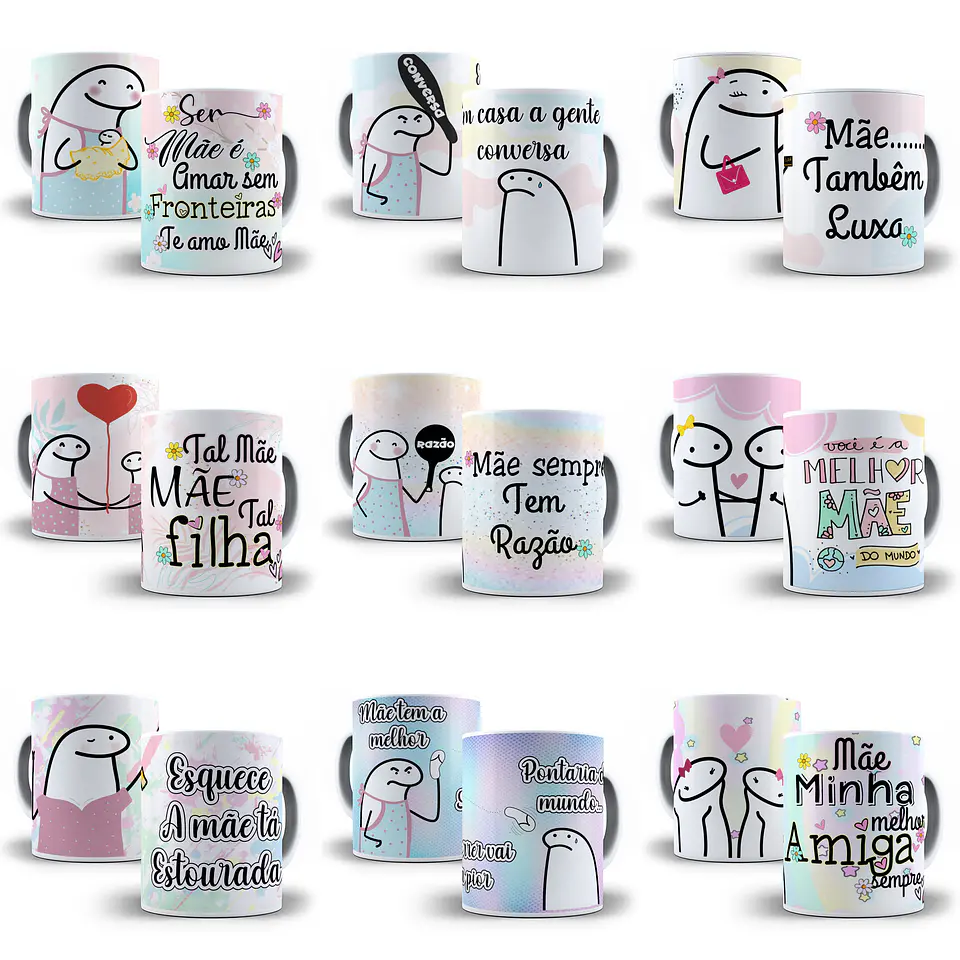 Artes Caneca Camisa Flork Dia das Mães Editável em Corel Draw + Png  1