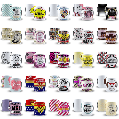 Arte Caneca Mães Completo 733 Arquivo Png + Mockups