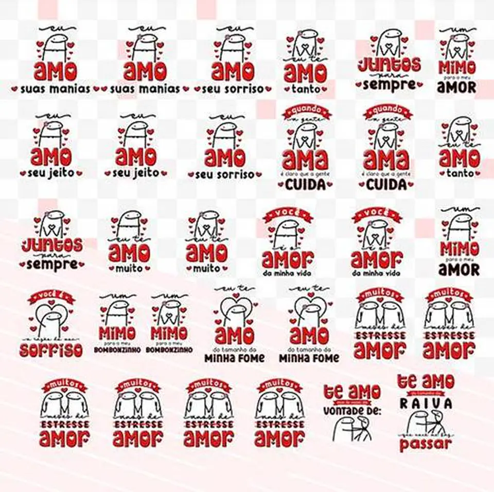 Pacote Sublimação Flork Bento Memes Dia dos Namorados Completo 2