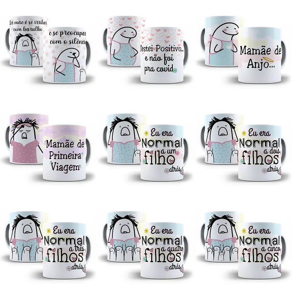 Artes Caneca Camisa Flork Dia das Mães Editável em Corel Draw + Png  3