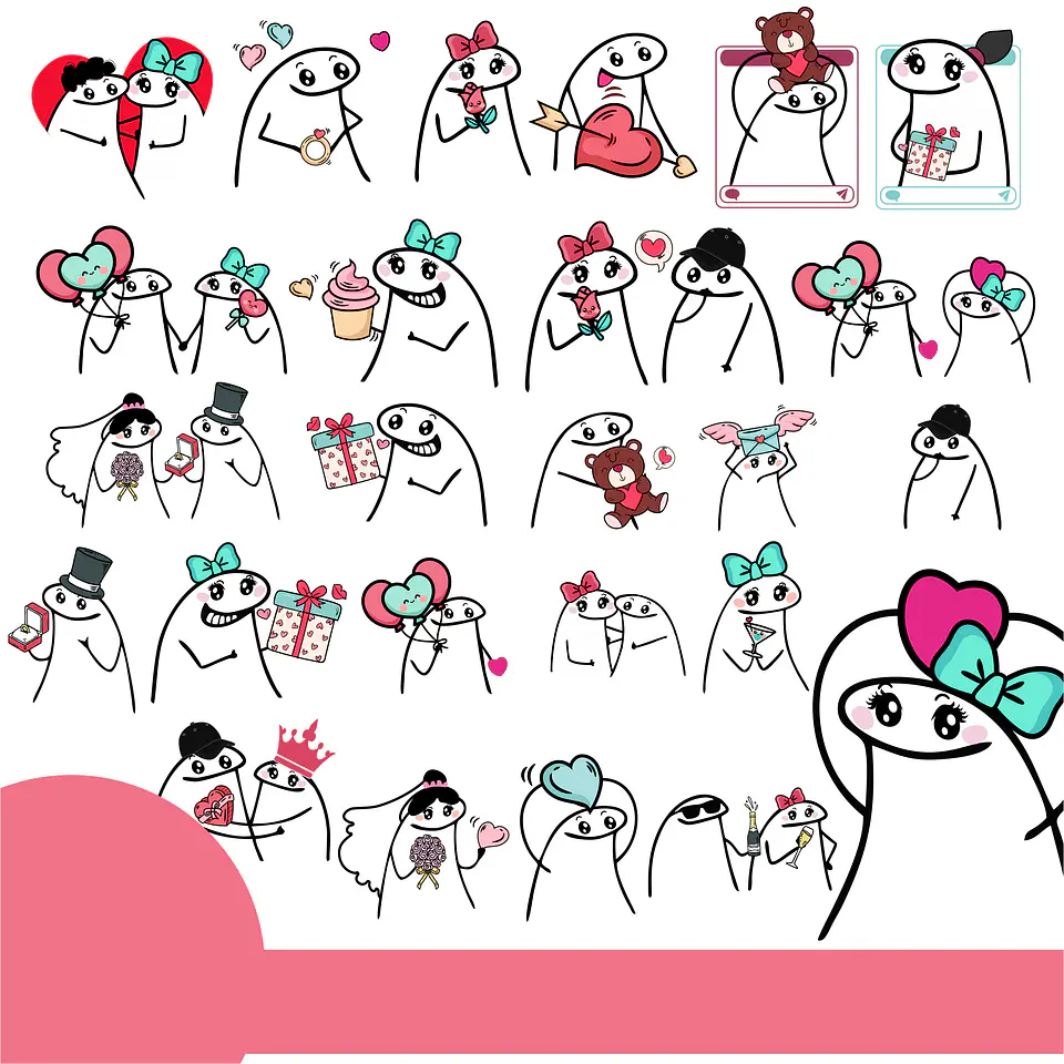 Kit Digital Flork Bento Memes Dia dos Namorados Lt12 Arquivos Png e Jpg  3