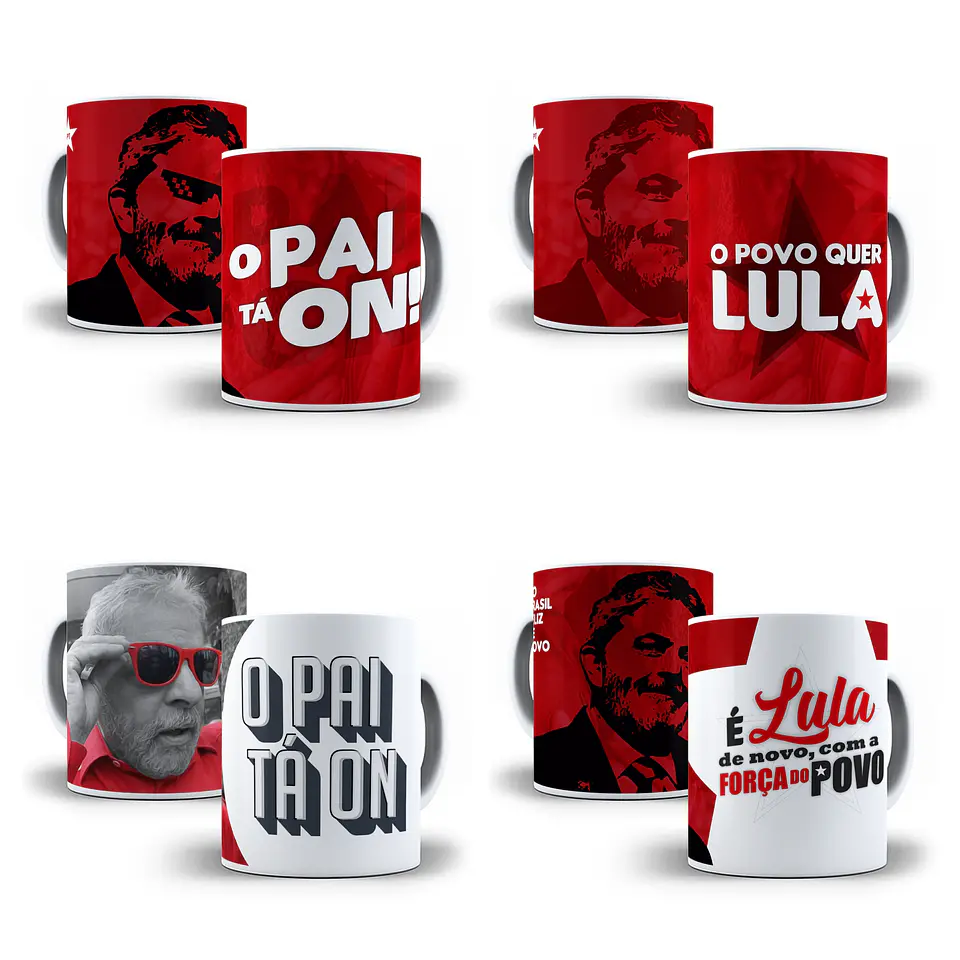 21 Artes Caneca Lula Arquivos Sublimação Png 1