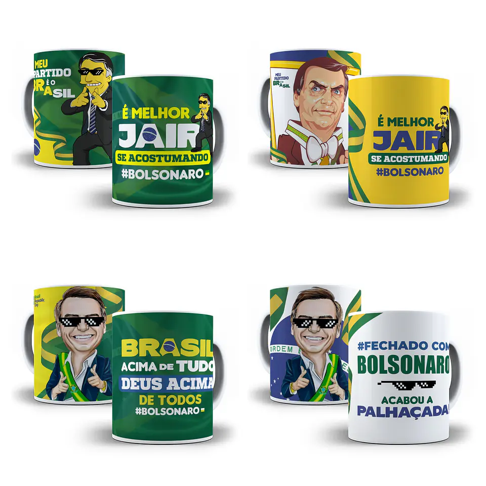 15 Artes Caneca Bolsonaro Arquivos Sublimação Png 2