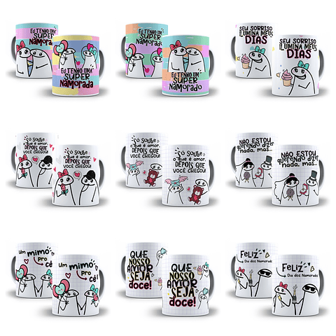 17 Artes Caneca Flork Dia dos Namorados Arquivos Sublimação Jpg Png