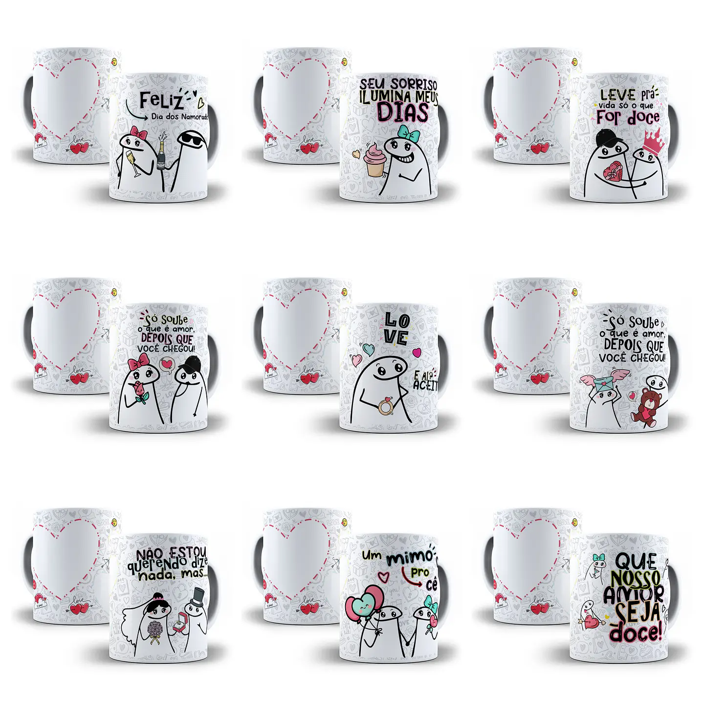 15 Artes Caneca Flork Dia dos Namorados Com 3 Fotos Arquivos Sublimação Jpg Png 1