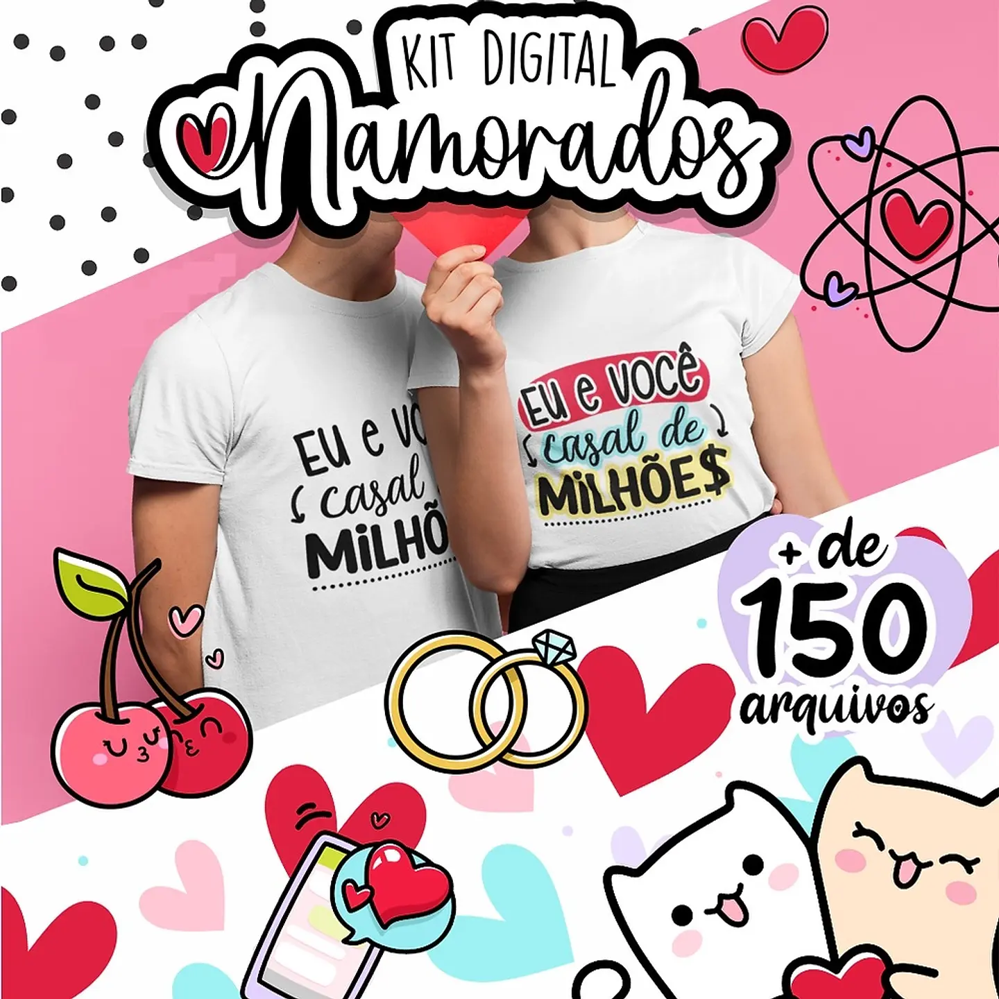 kit Digital Dia dos Namorados Completo Sem Fundo Png 1