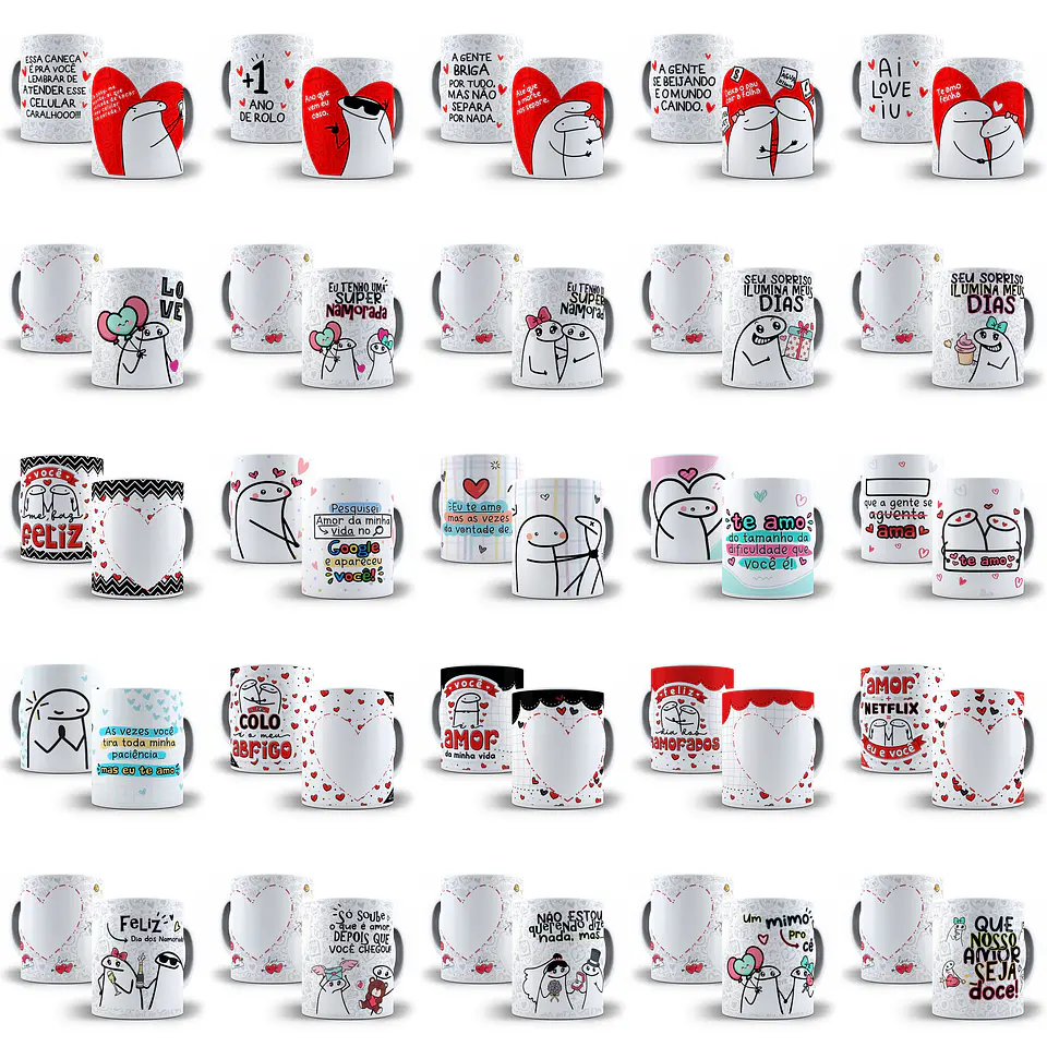 Artes Caneca Dia dos Namorados Camisa Almofadas Completo Arquivos Jpg Png + Mockups 2