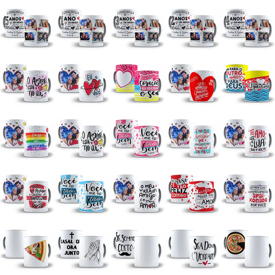 Artes Caneca Dia dos Namorados Camisa Almofadas Completo Arquivos Jpg Png + Mockups 3