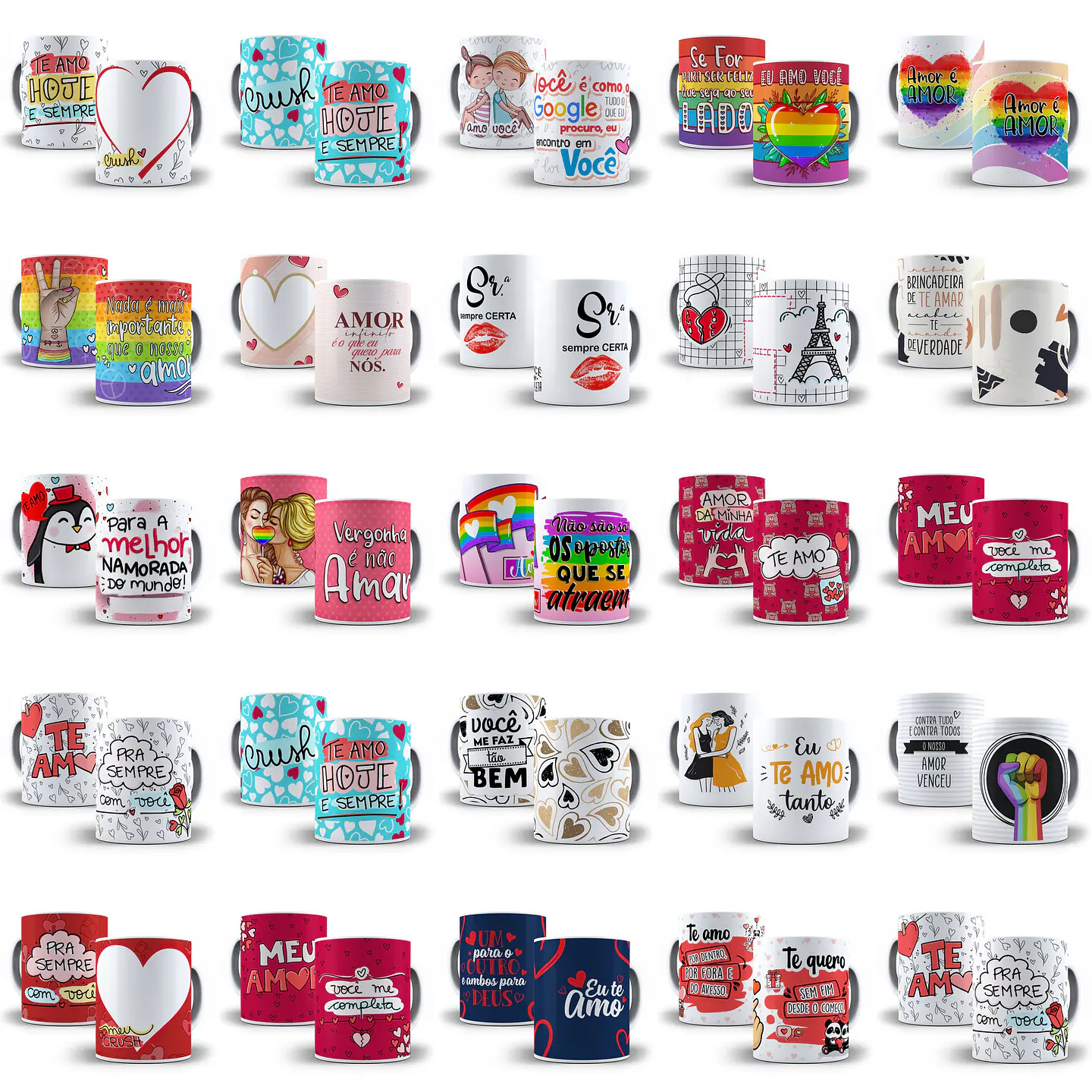 Artes Caneca Dia dos Namorados Camisa Almofadas Completo Arquivos Jpg Png + Mockups 4