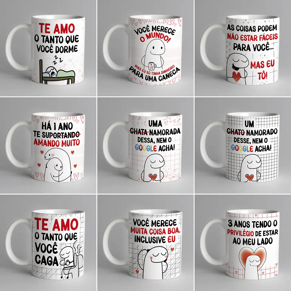 20 Artes Caneca Flork Dia dos Namorados Editável Corel Draw + Png 2