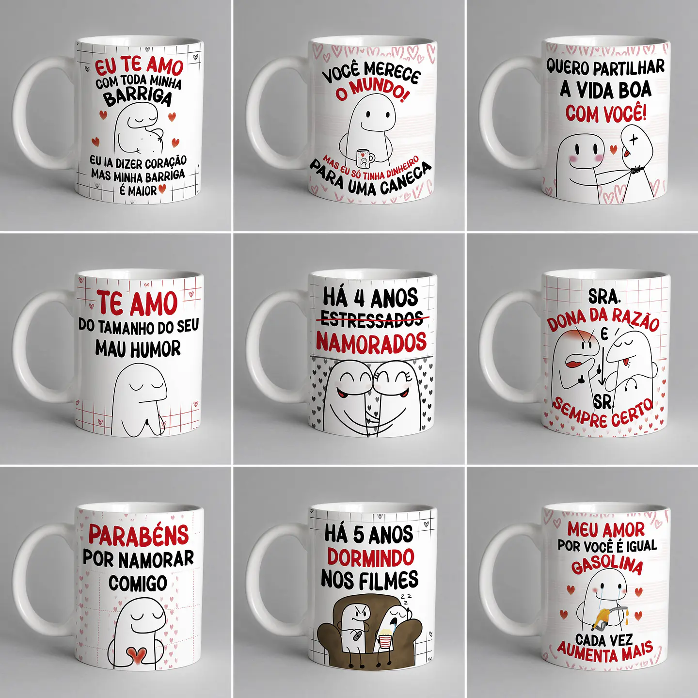 20 Artes Caneca Flork Dia dos Namorados Editável Corel Draw + Png 4