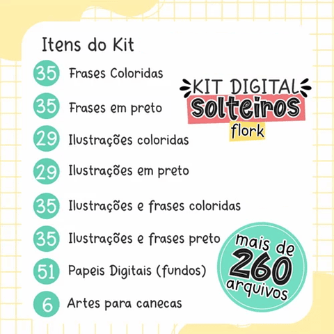 Kit Digital Flork Solteiros Arquivos Png 