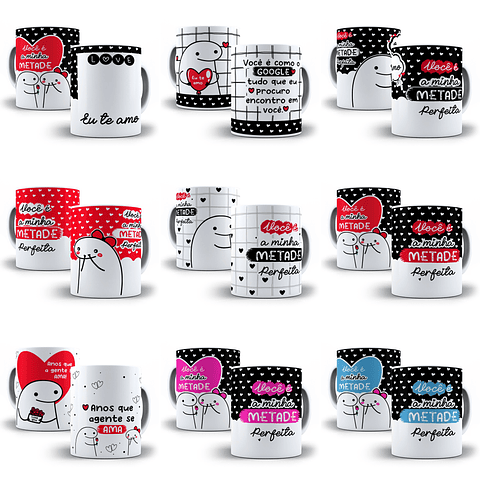 Pack Artes Canecas Sublimação Flork Namorados Arquivos Png