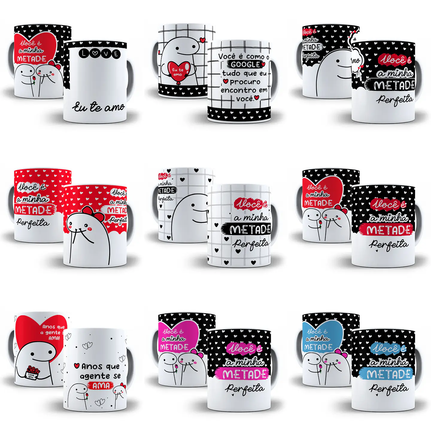 Pack Artes Canecas Sublimação Flork Namorados Arquivos Png 1