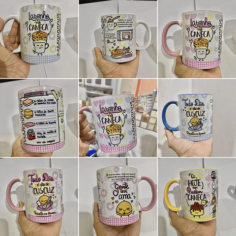 Pacote Artes para Caneca Receitas Completo Arquivos Png