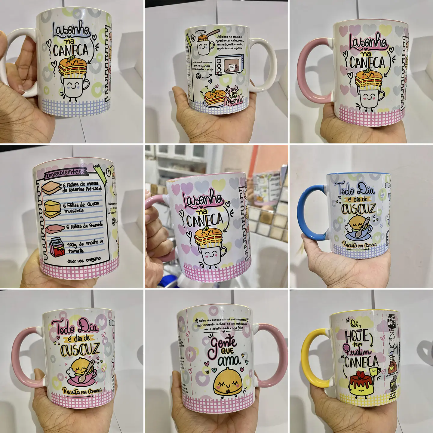 Pacote Artes para Caneca Receitas Completo Arquivos Png 1
