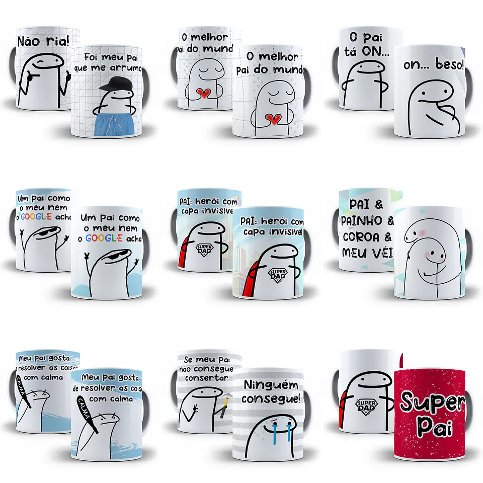 43 Artes para Caneca Flork Dia dos Pais Memes Arquivos Sublimação 4