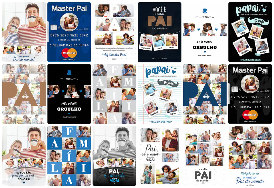 Arte Quadro Dia dos Pais 35 Arquivos Editáveis + Pdf Png 3