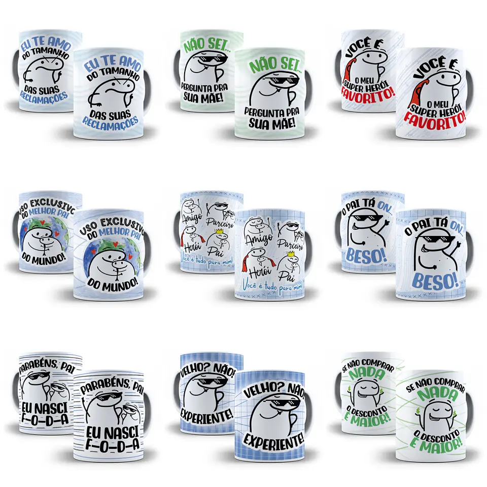 18 Artes Caneca Flork Dia dos Pais Arquivo Editável Pdf + Png 3