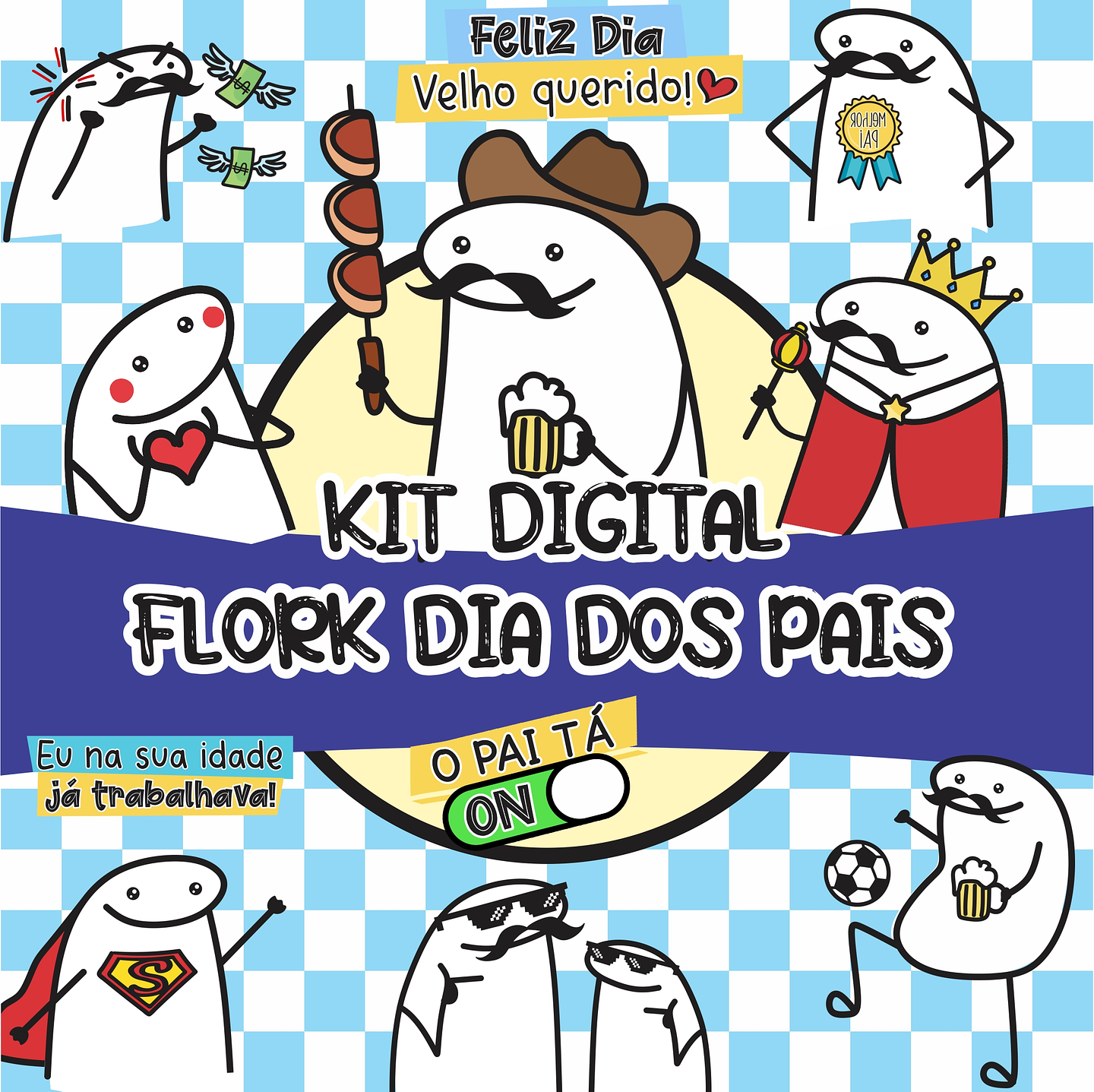 Kit Digital Dia dos Pais Flork Bento Memes Arquivos Png  1