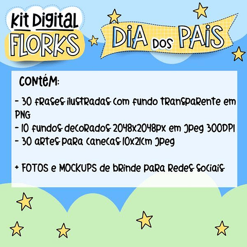 Kit Digital Florks Dia dos Pais Arquivos Png 
