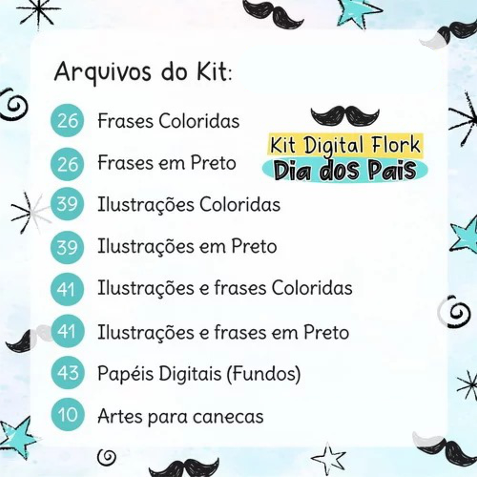 Kit Digital Dia dos Pais Flork Bento Memes Arquivos Png  3