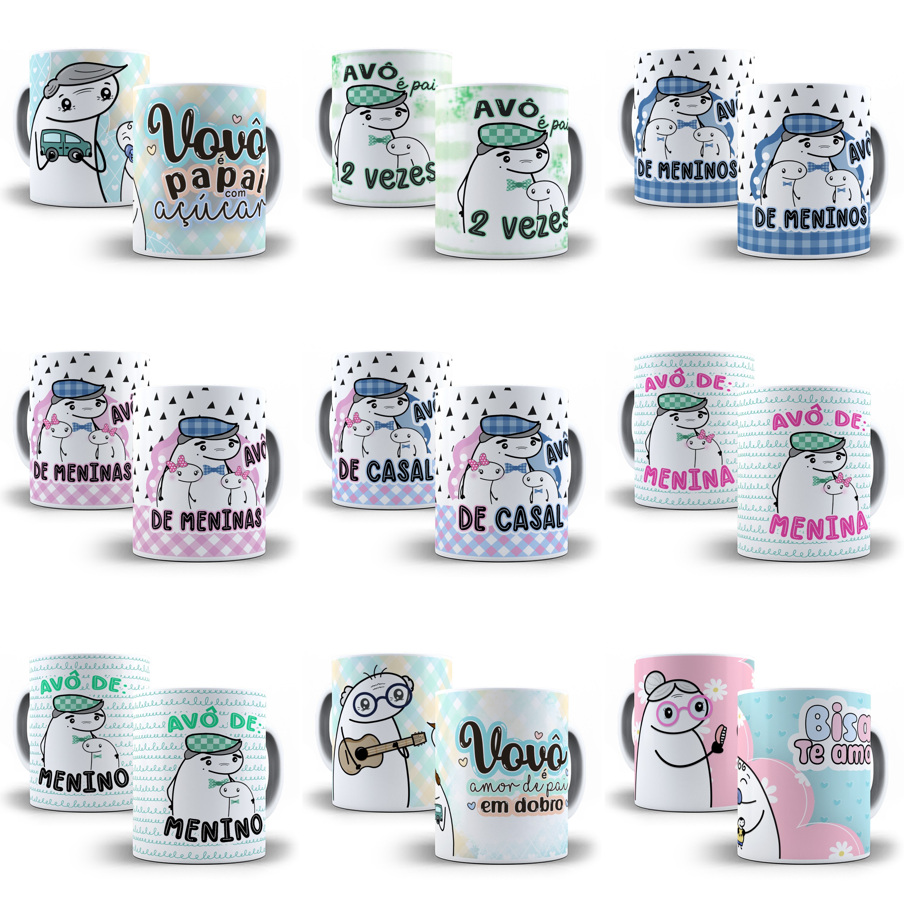 27 Artes Caneca Flork Dia dos Avós Arquivo Editável em Photoshop e Corel Draw + Png 