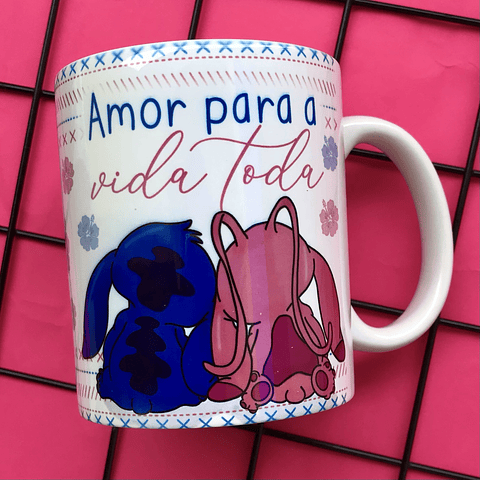 12 Artes Caneca Stitch e Angel Arquivo Editável Pdf + Jpg