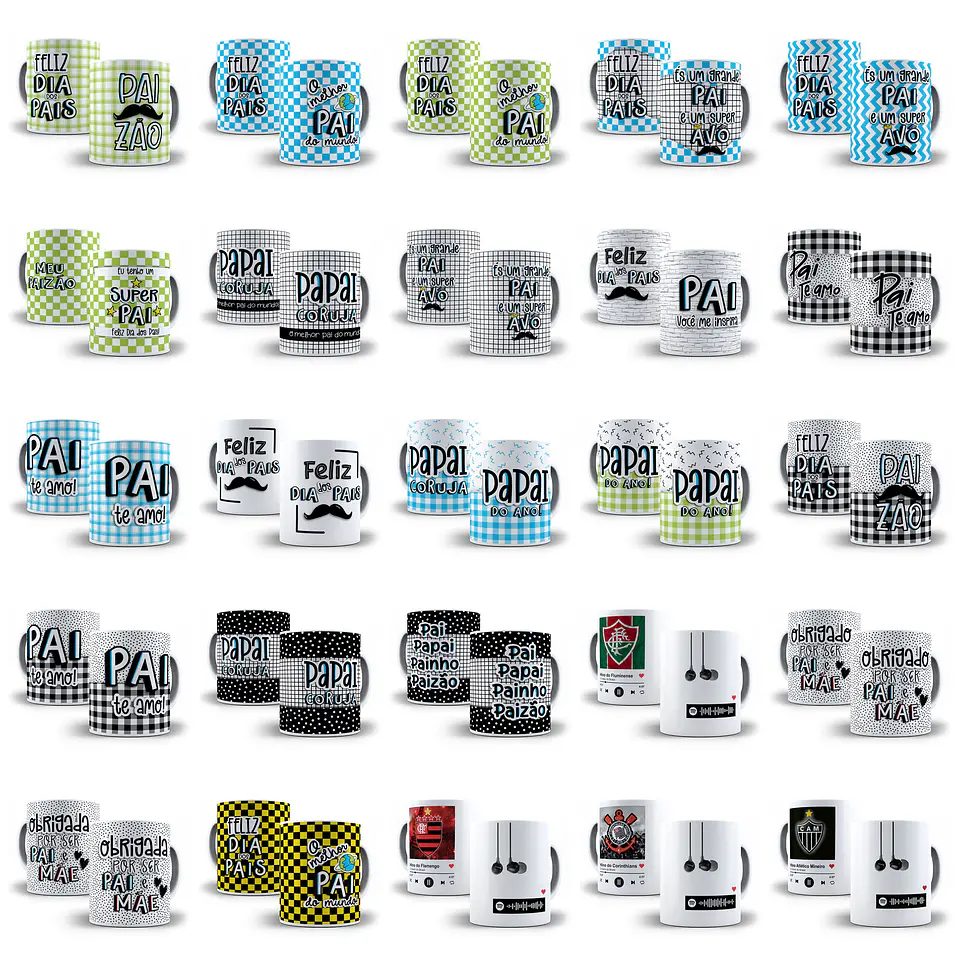 Artes Caneca Dia dos Pais Camisa Almofadas Completo Arquivos Jpg Png + Mockups  8