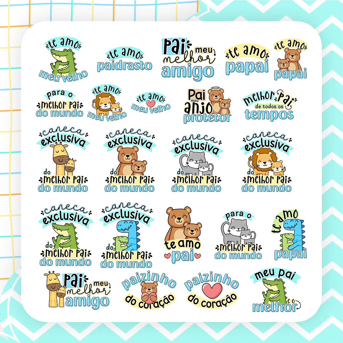 Kit Digital Dia dos Pais 3 em 1 Sublimação Arquivos Completo 4