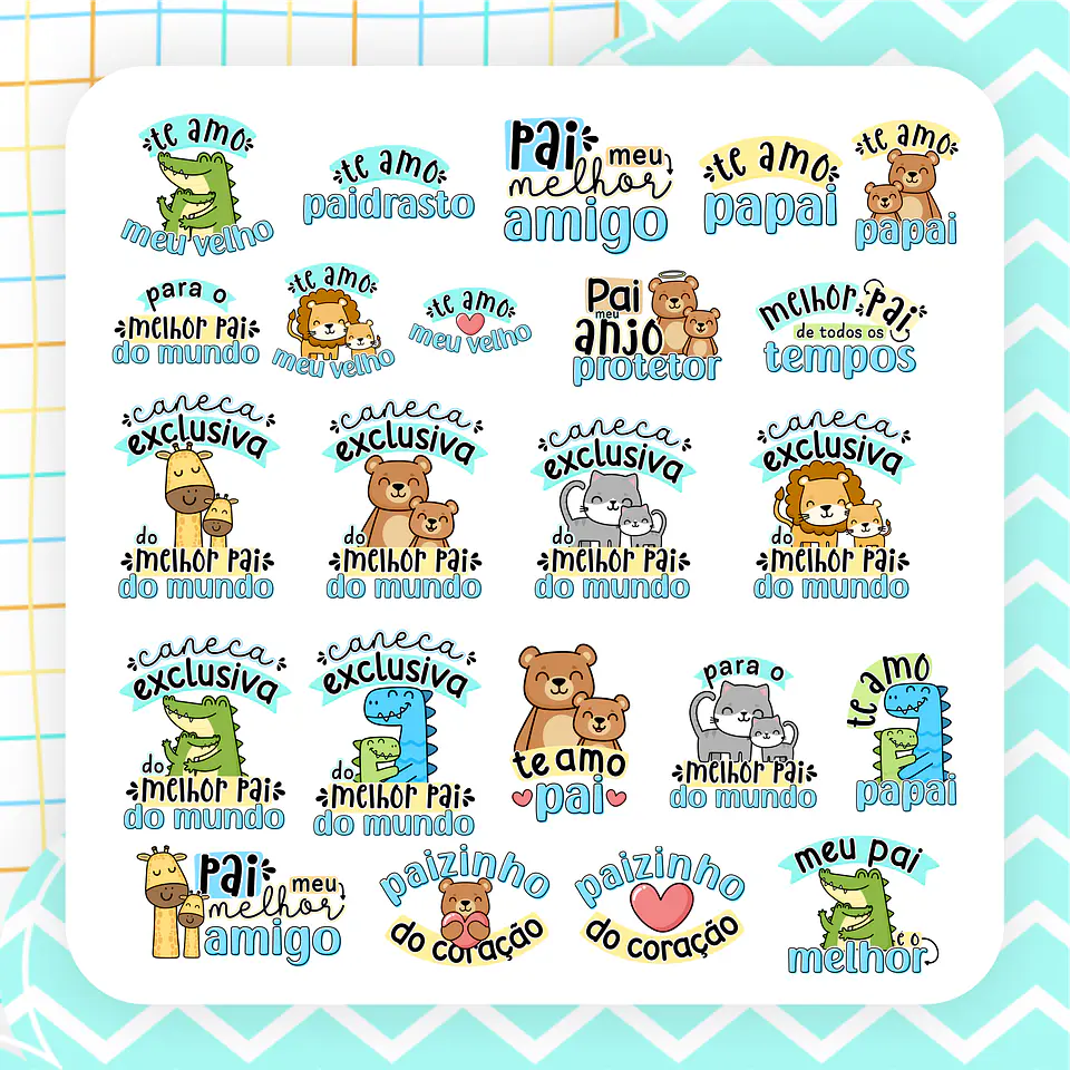 Kit Digital Dia dos Pais 3 em 1 Sublimação Arquivos Completo 4