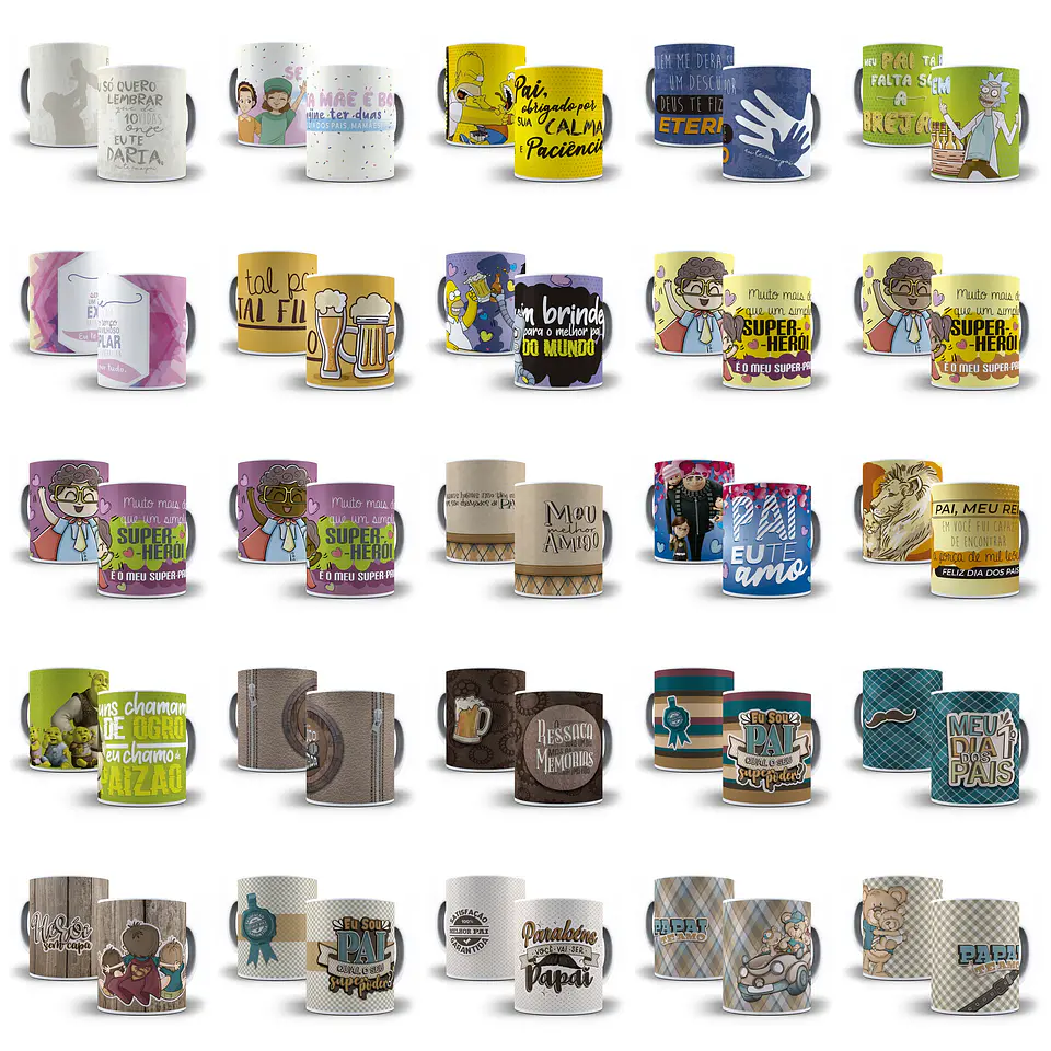 Artes Caneca Dia dos Pais Camisa Almofadas Completo Arquivos Jpg Png + Mockups  10