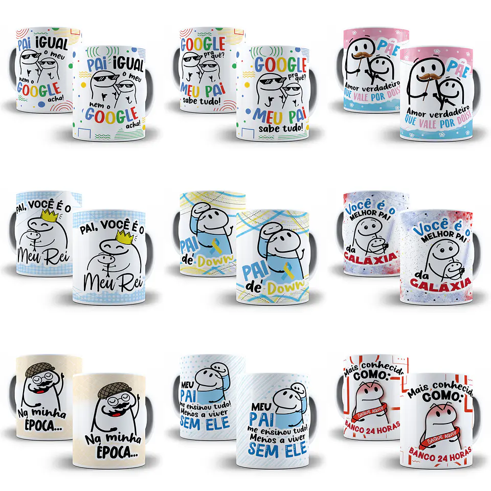  25 Artes Caneca Flork Dia dos Pais Arquivos Pdf Editável + Jpg  1