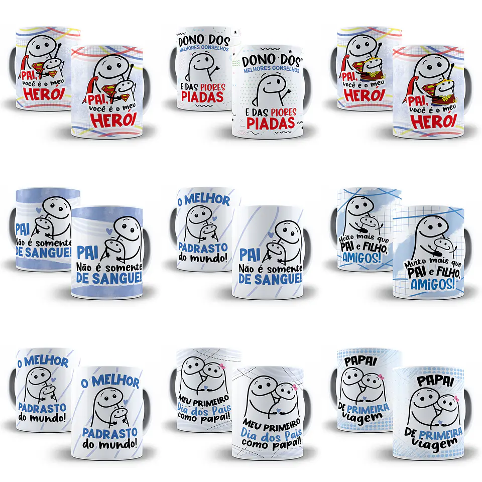  25 Artes Caneca Flork Dia dos Pais Arquivos Pdf Editável + Jpg  2