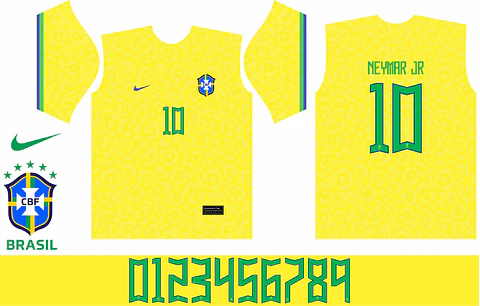 Arte Vetor Camisa Brasil 2022 Copa do Mundo Editáveis Corel Draw