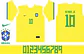 Arte Vetor Camisa Brasil 2022 Copa do Mundo Editáveis Corel Draw - Thumbnail 1