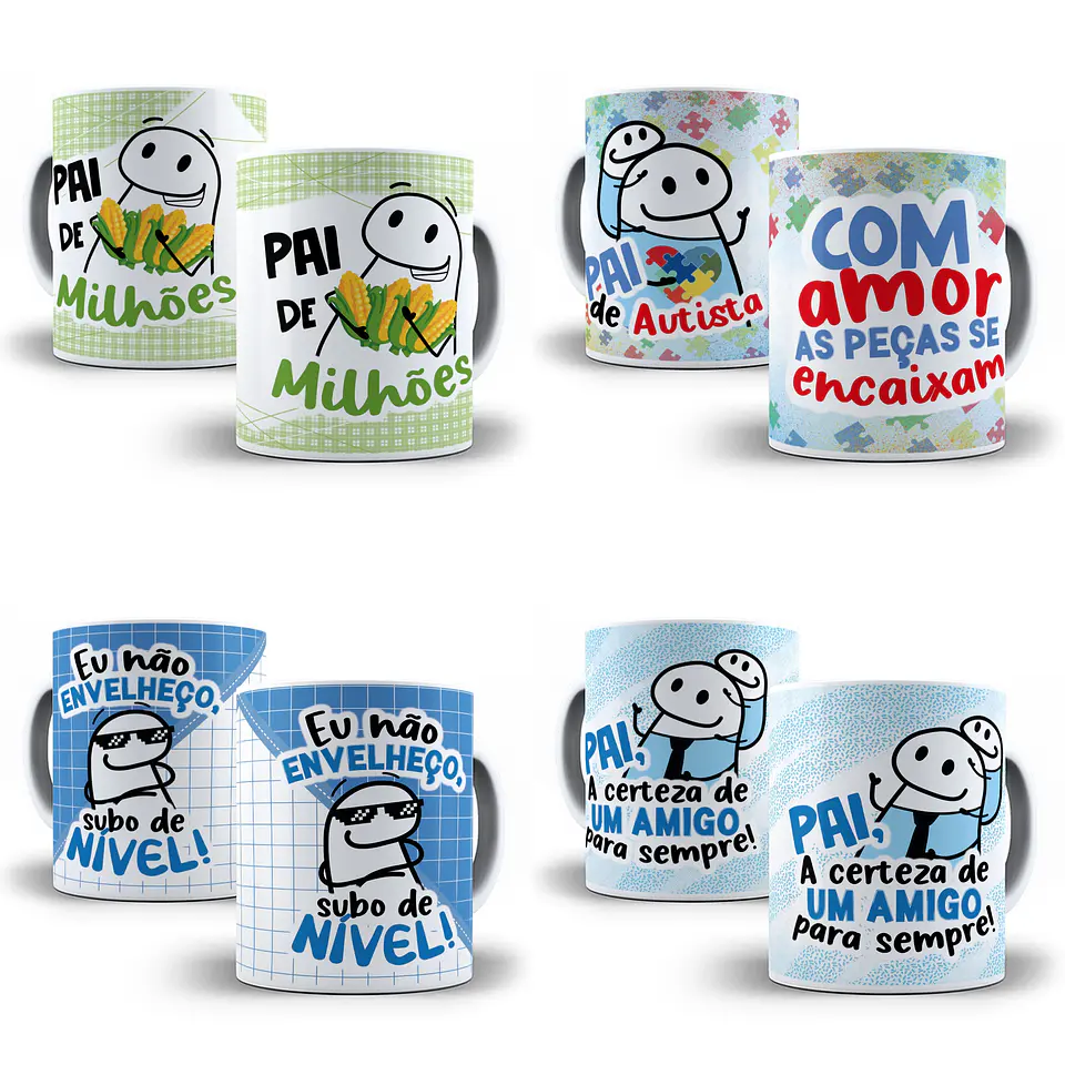  25 Artes Caneca Flork Dia dos Pais Arquivos Pdf Editável + Jpg  3
