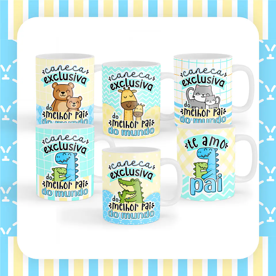 Kit Digital Dia dos Pais 3 em 1 Sublimação Arquivos Completo 10