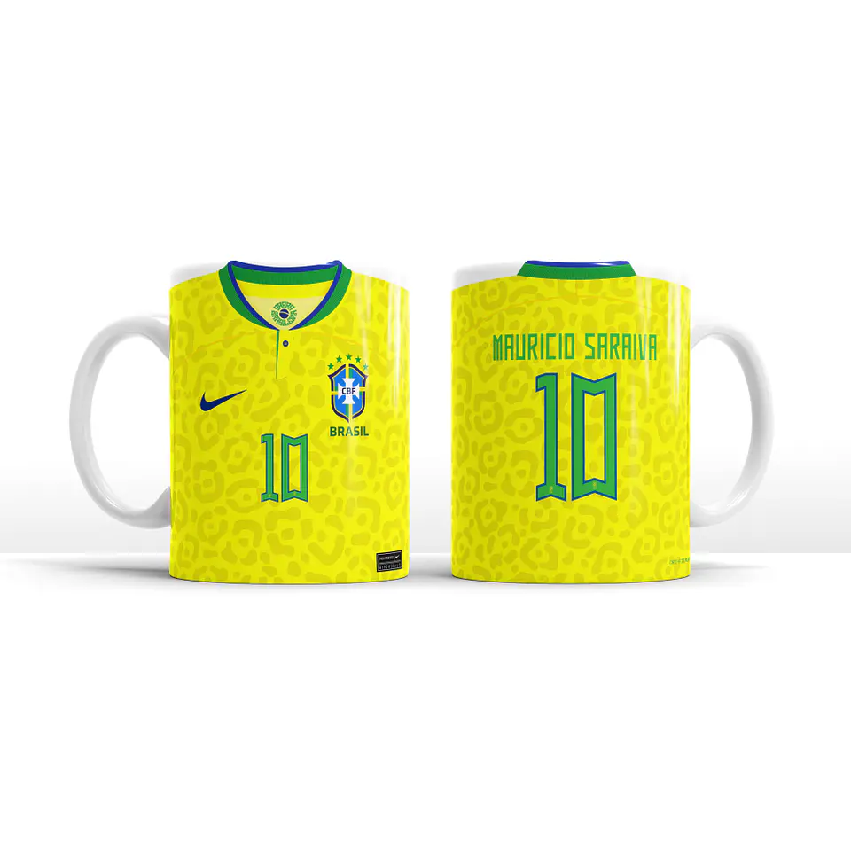 Arte Caneca Brasil Titular 2022 Arquivo Editável Pdf + Png 2