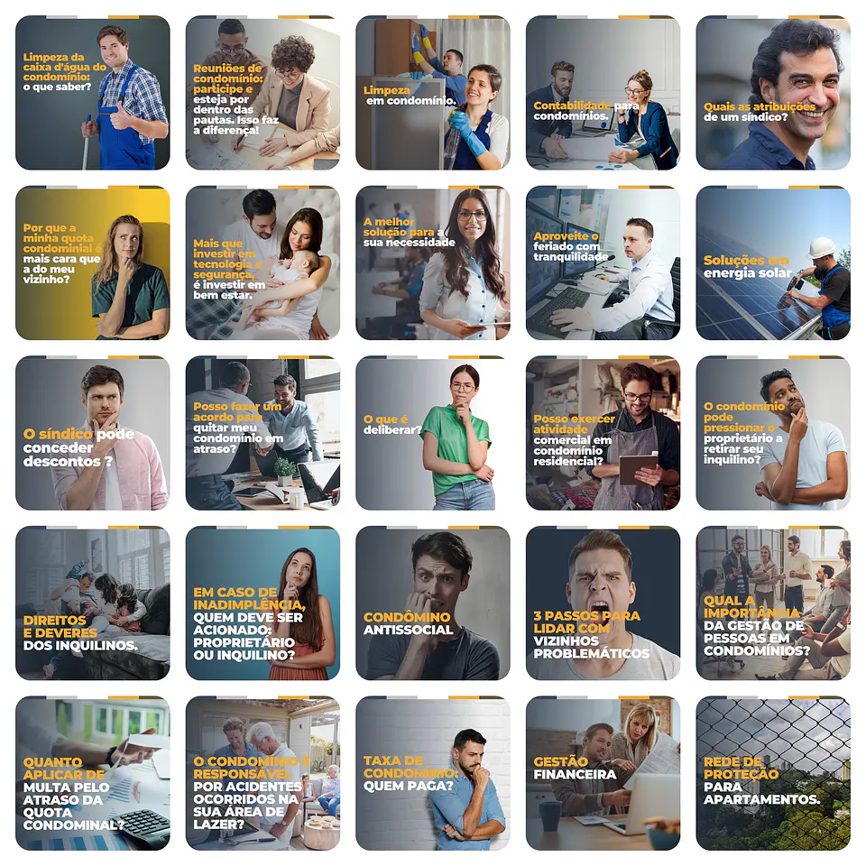 Pack Canva  Administração de Condomínios Templates Editáveis 200 Artes + Legendas 1