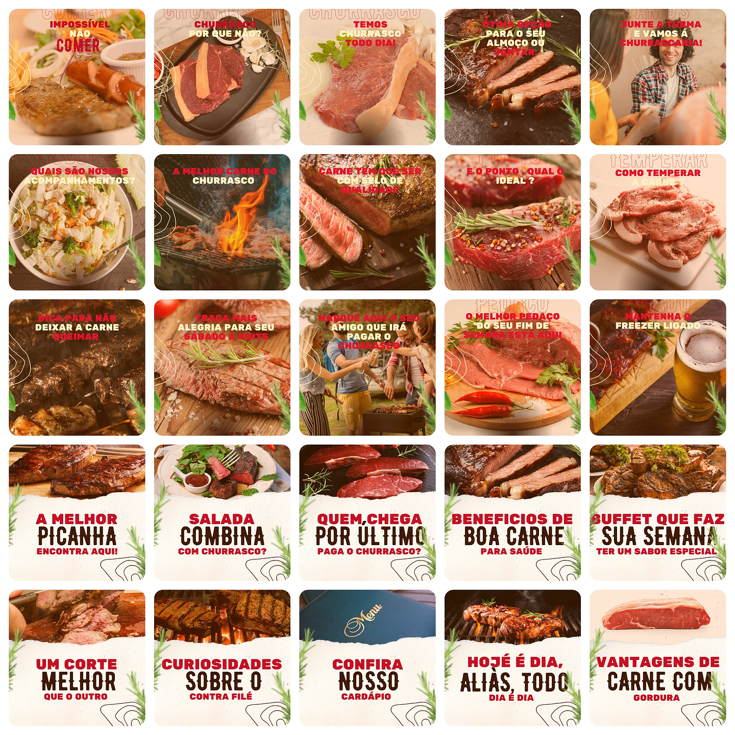 Pack Canva Churrascaria Templates Editáveis 200 Artes + Legendas 1