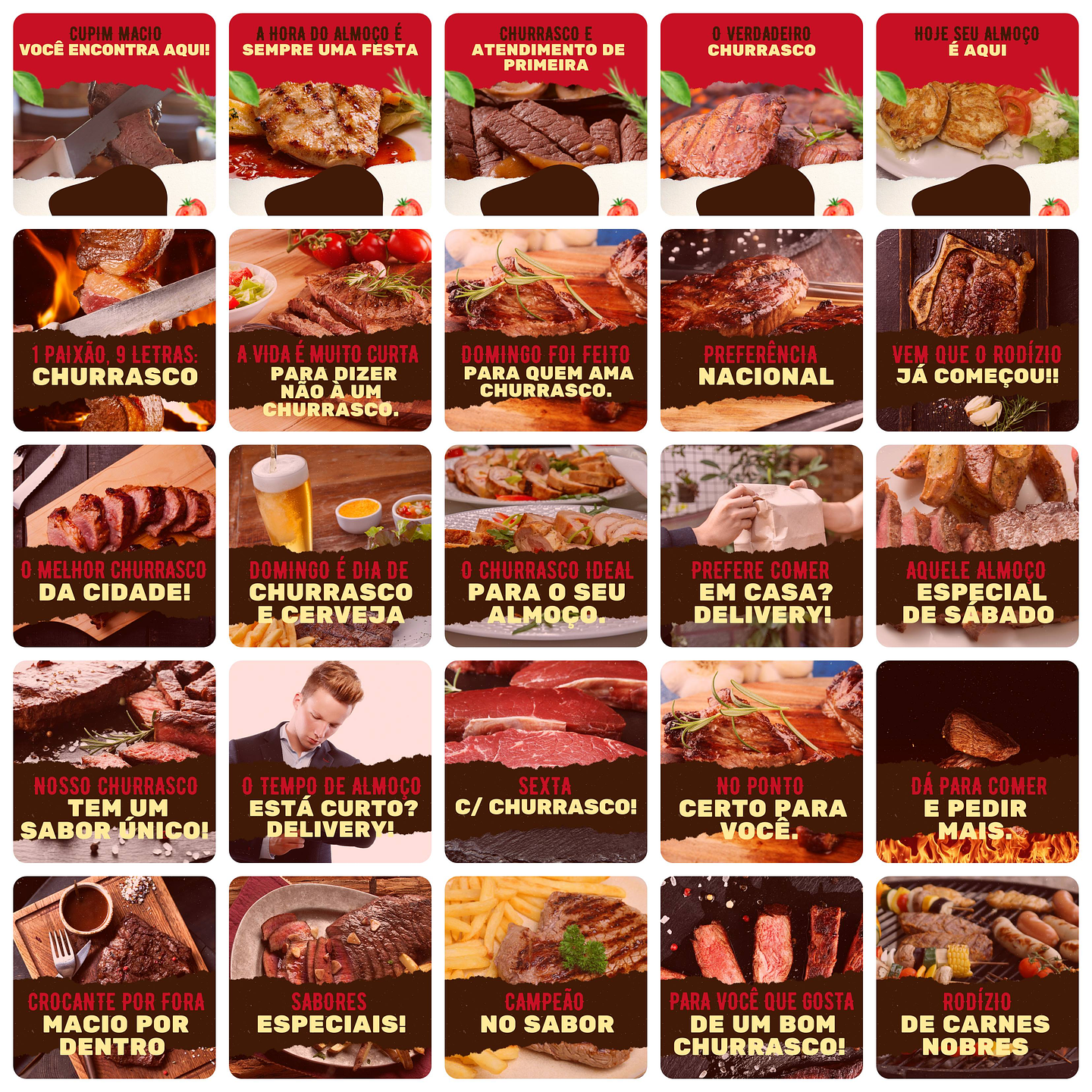 Pack Canva Churrascaria Templates Editáveis 200 Artes + Legendas 2