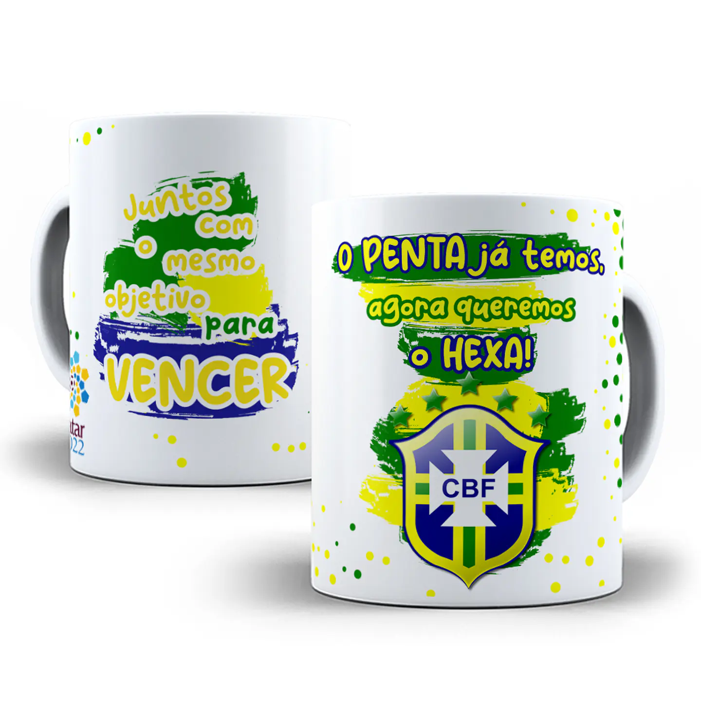 9 Artes Caneca Brasil Copa 2022 Editável em Corel Draw + Png 3
